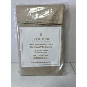 Everhome American Grown Pima Cotton 800TC European Pillowcase 2 Standard/ Queen